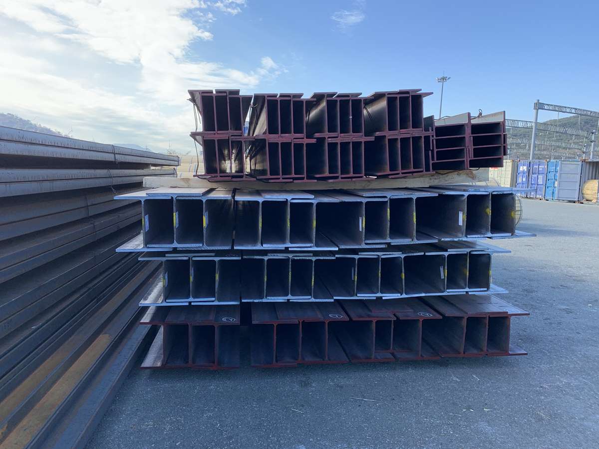 Sections staged at the terminal before loading