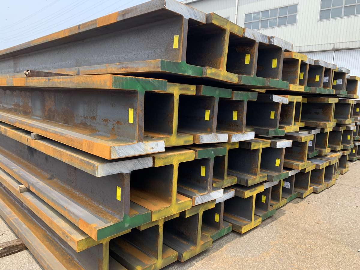 Rolled sections in the mill yard