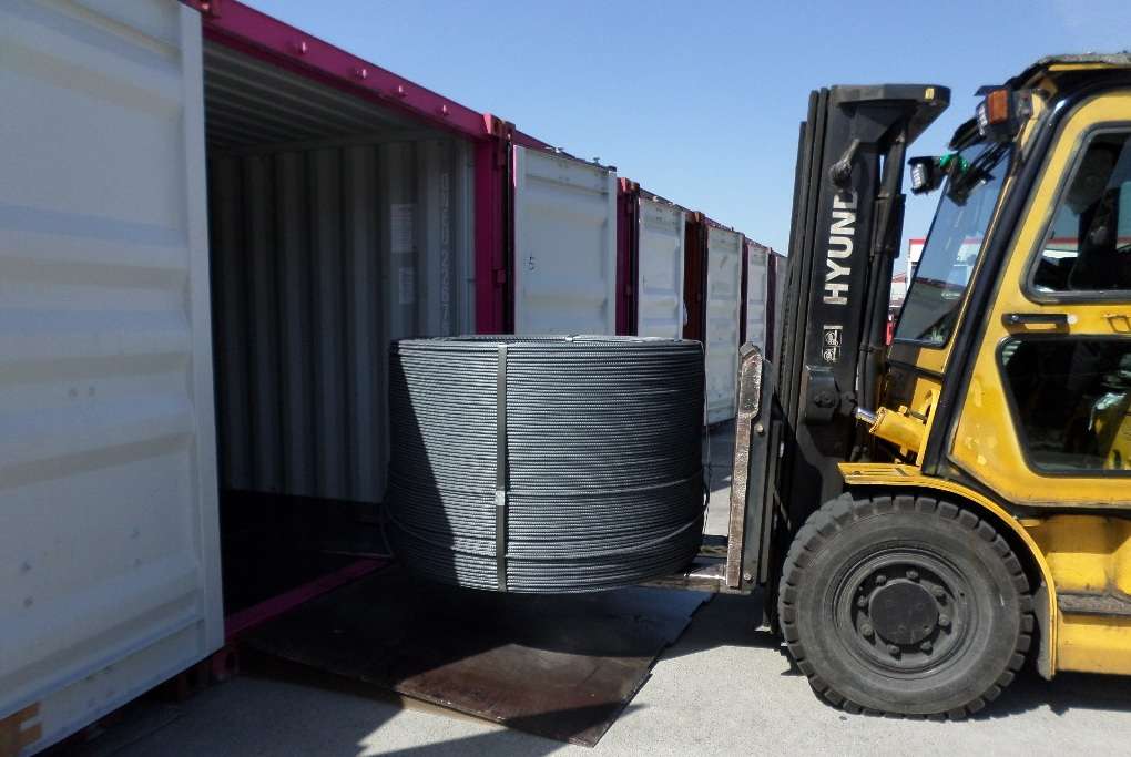 Coil going into a container