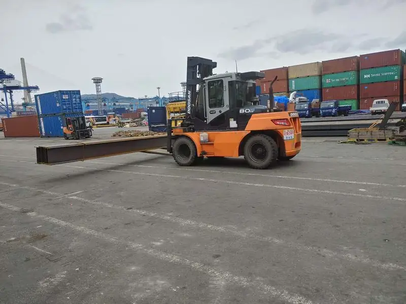 A section carried across the terminal by forklift